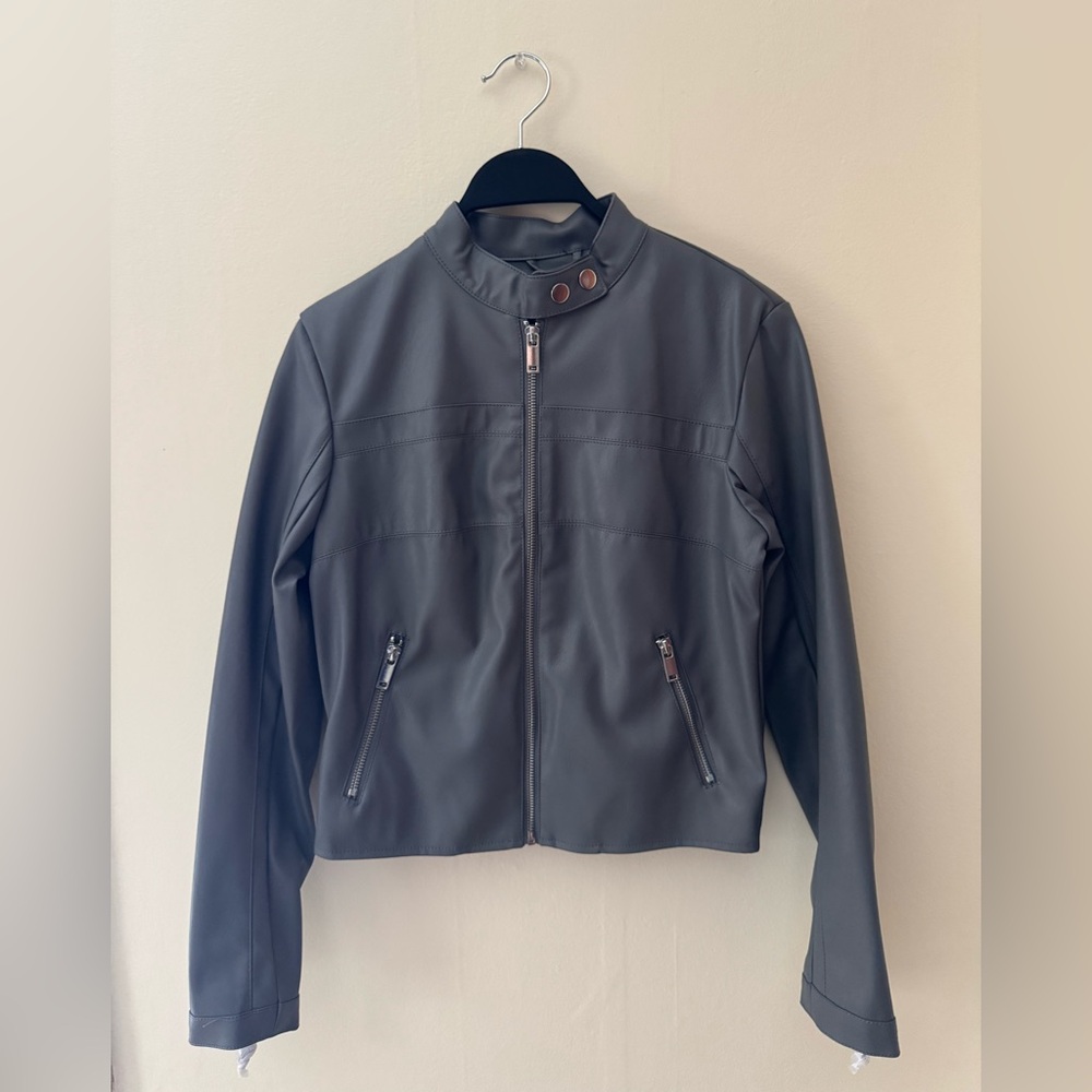 Forever 21 Charcoal Leather Jacket